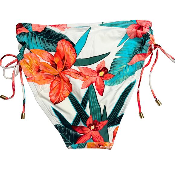 Coco Reef Island Flora Shirred High Waist Floral Bikini Bottoms Small Tropical - Picture 10 of 10